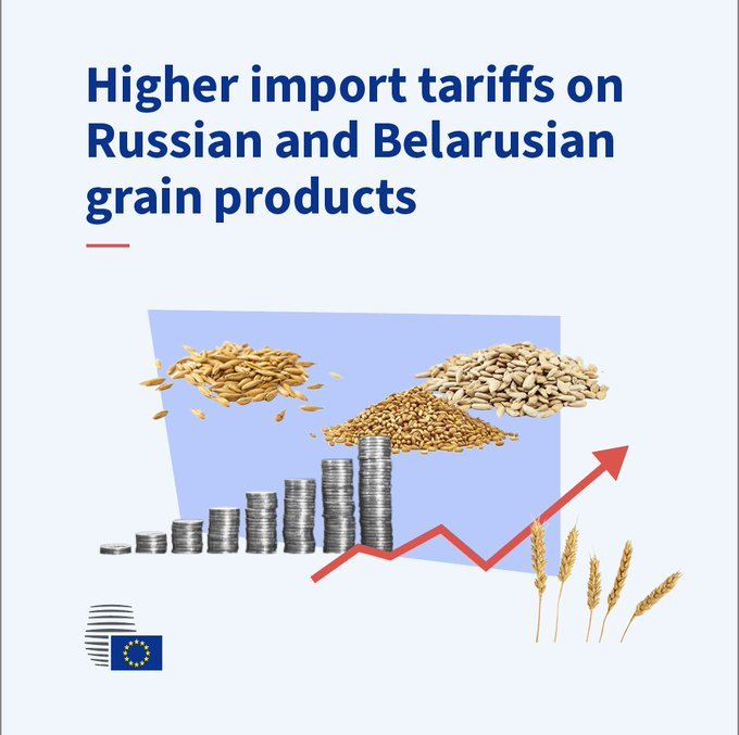俄烏戰爭-歐盟7月對俄羅斯及白俄羅斯穀物提高關稅----防止俄用對歐盟出口收入資助對烏戰爭