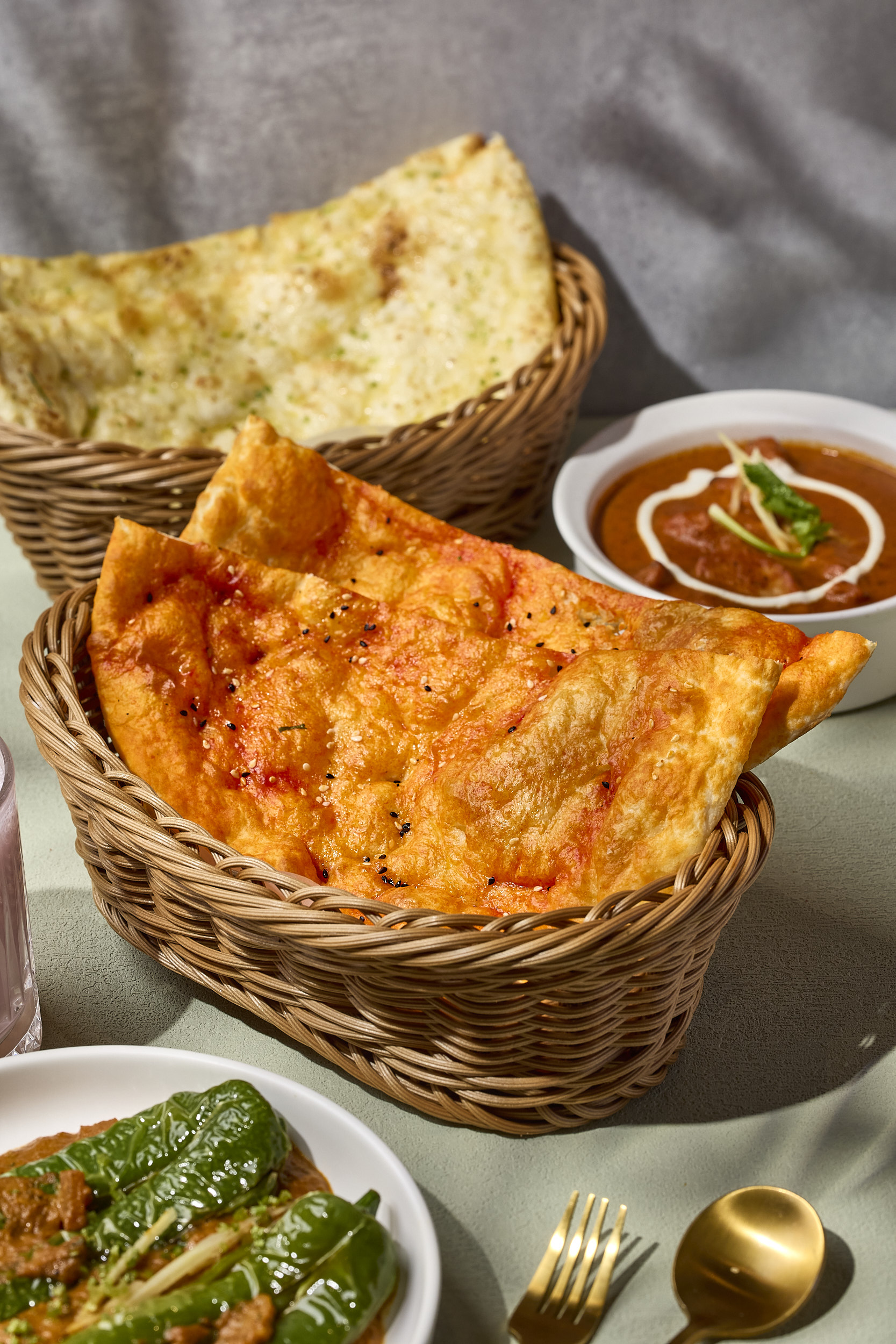 Spice Bazaar Bread – Laal Naan (chili oil bread) & Garlic Butter Naan.jpg