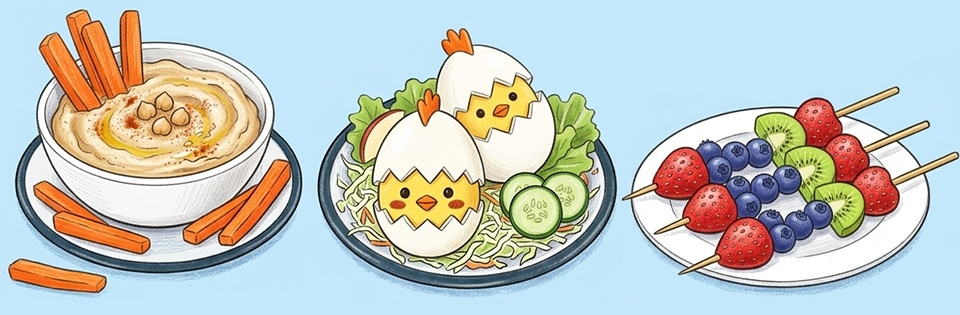 身心有營飲食法則-慶祝復活節15款健康營養菜式-派對小食建議-可愛小雞水煮蛋-水果芭菲