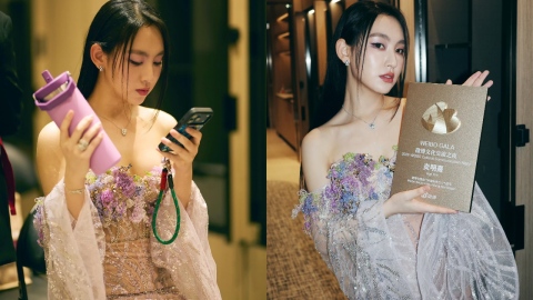 炎明熹性感大解放-穿低胸透視晚裝現身-下衣失蹤震撼全場