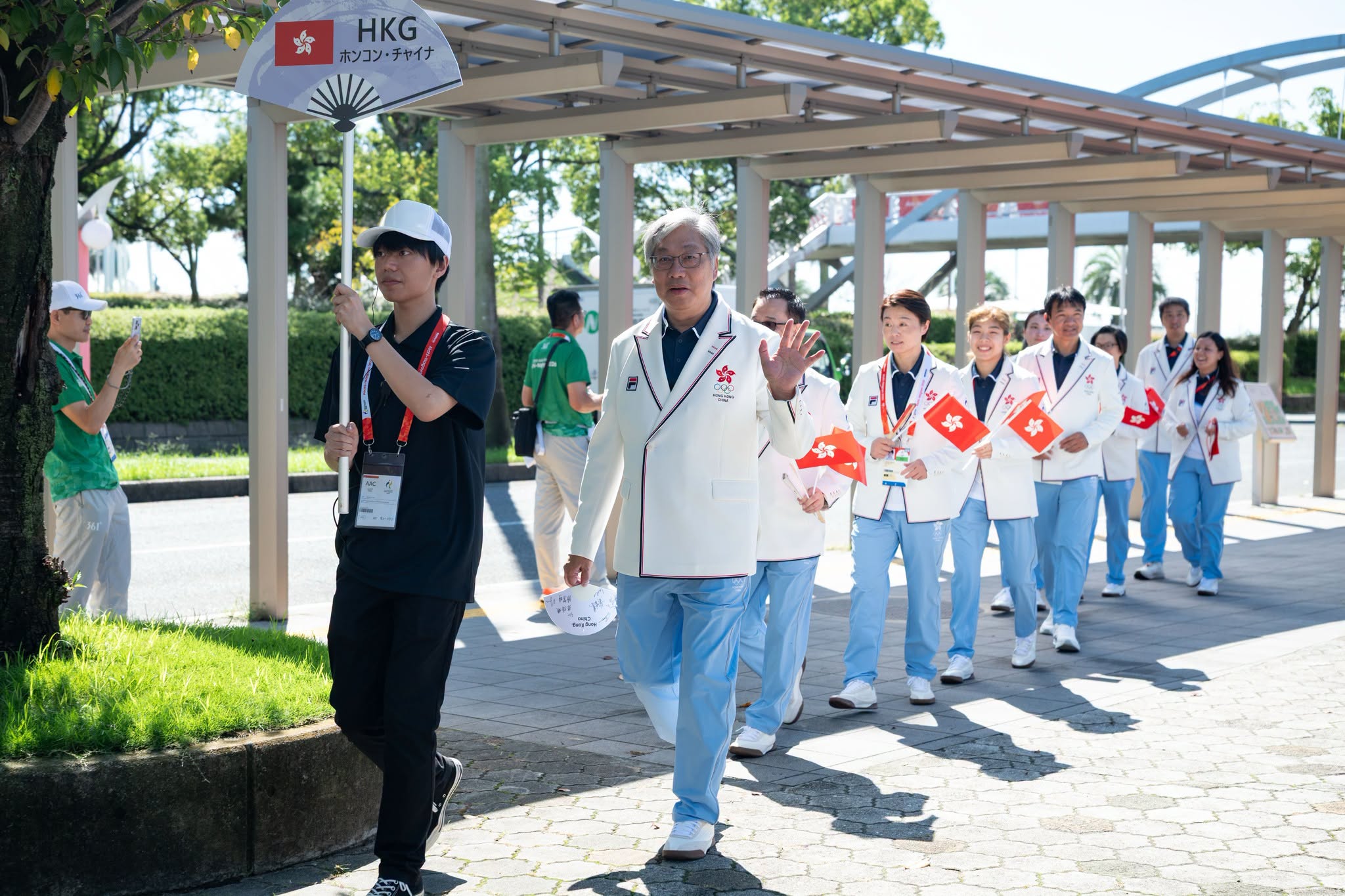 亞運會2026-港隊代表團出席歡迎儀式-楊博文沈曉榆任開幕禮持旗手