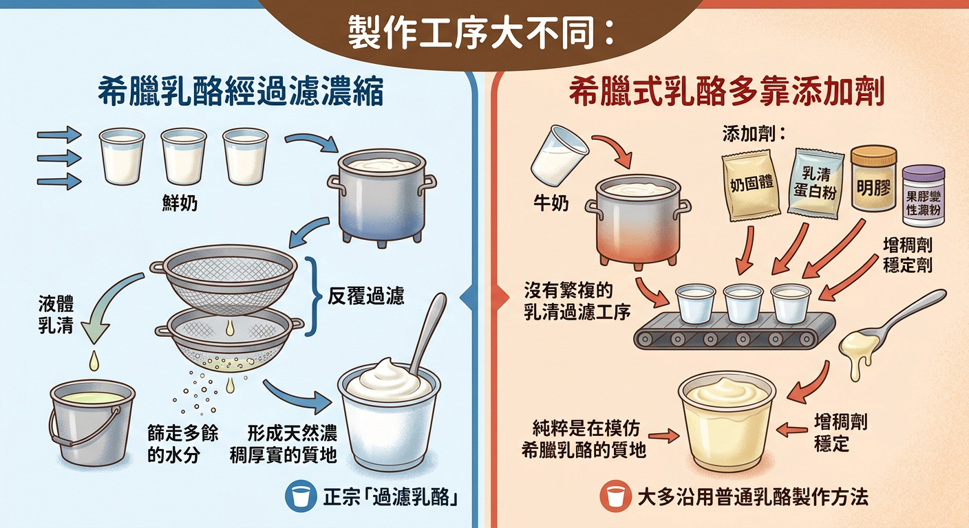 身心有營飲食法則-希臘乳酪VS希臘式乳酪-蛋白質相差2倍-附營養比較表