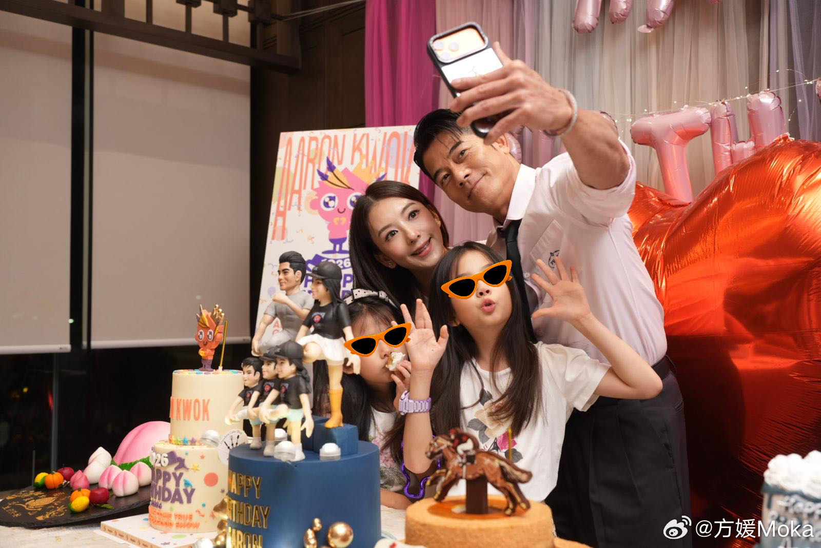 郭富城61歲生日曬全家福-妻女溫馨送祝福-微博甜喊-愛你