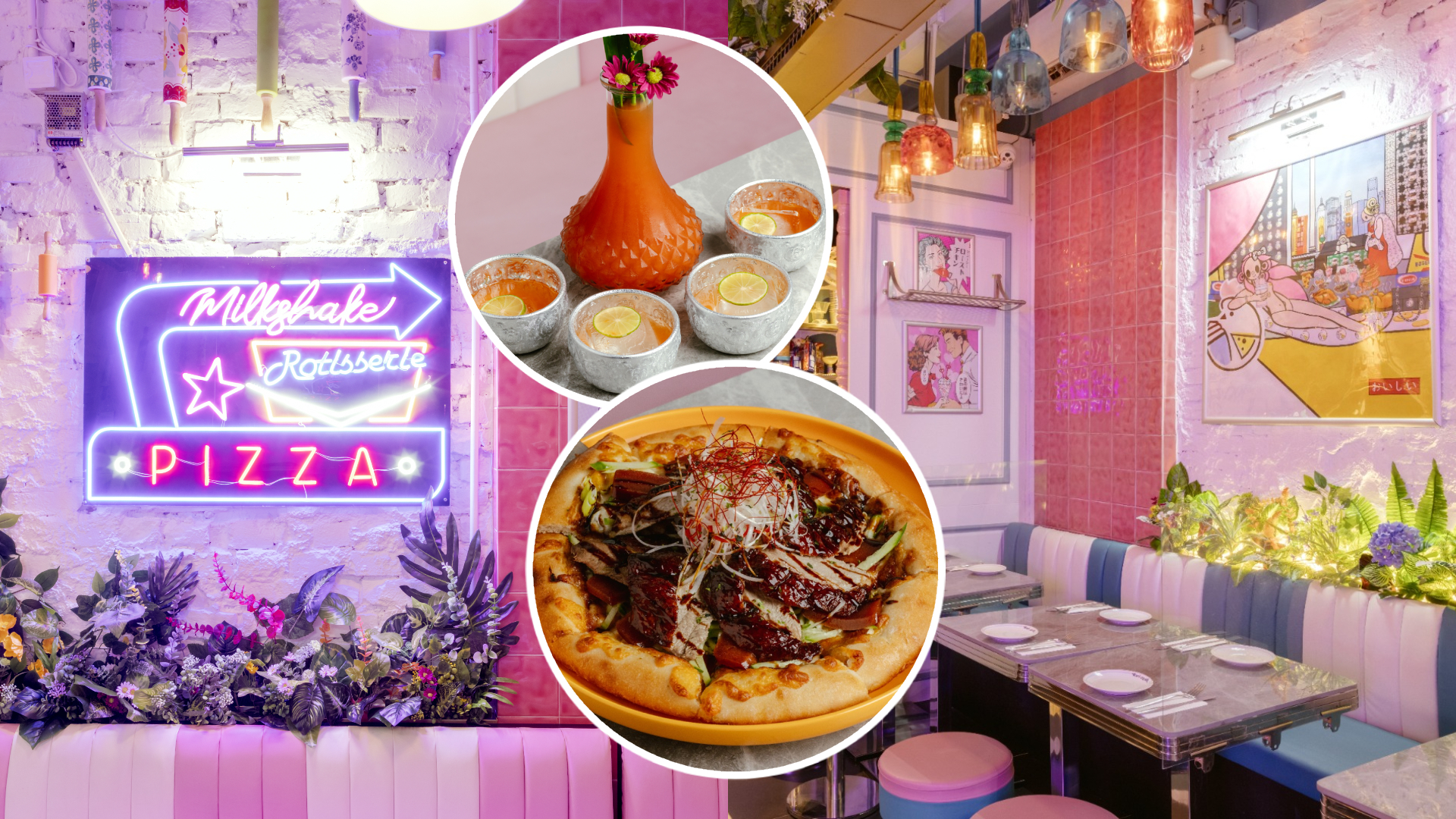 天后新開粉紅餐廳打卡位處處：霓虹燈、藤搖籃、美式漫畫　必試中西Fusion片皮鴨Pizza