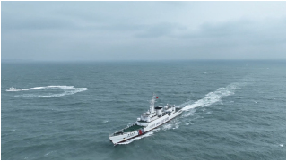 福建漁政及海警廈金海域巡航-海警艦艇與金門島及台艇-同框