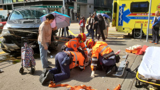 長沙灣七人車失控剷上行人過路處-女途人頭腳受傷送院