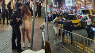 私家車旺角狂飆撞四車包括警車-兩男女被警制服