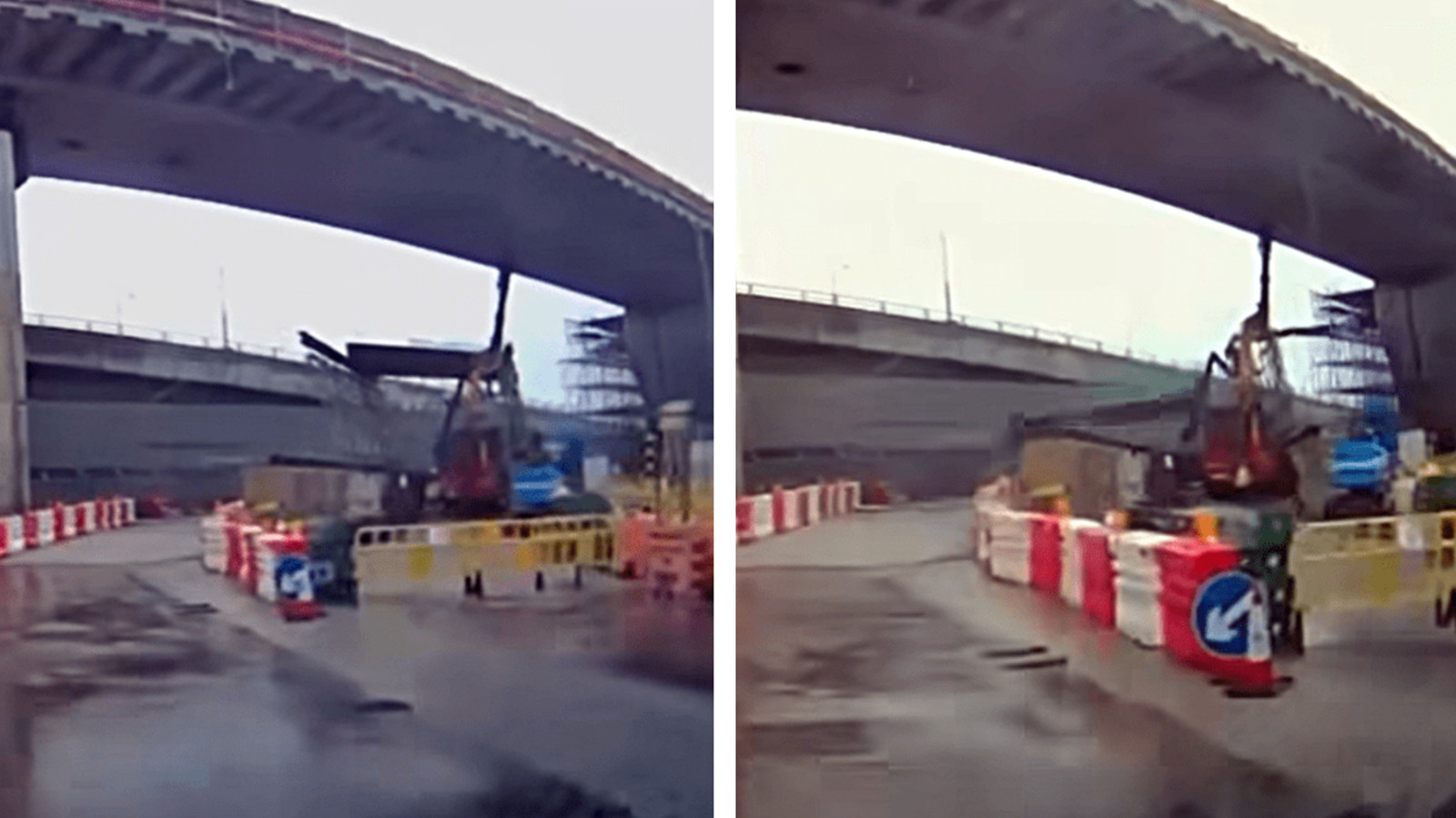 有片｜港珠澳大橋香港口岸地盤塌工字鐵　擊中兩工人一死一傷