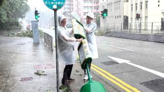 颱風韋帕襲港-黃大仙區關愛隊清塌樹疏渠道為長者解決水浸