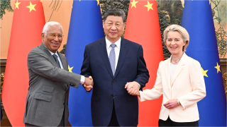 習近平晤科斯塔及馮德萊恩-中歐是都是-大個子--要把握中歐關系發展正確方向