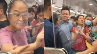 有片-無人讓座就強塞-深圳地鐵阿婆罵哭女乘客--正義哥-出聲勸阻獲點讚