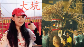 炎明熹參與大坑舞火龍-舞動LED小火龍助興