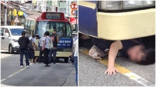 荃灣女子捱小巴撞困車底-消防救出送院搶救
