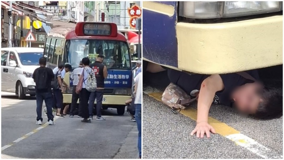 荃灣女子捱小巴撞困車底　消防救出送院搶救