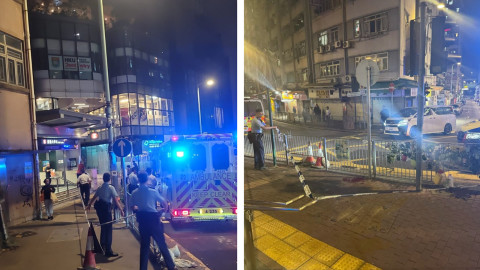 港鐵香港大學站外發生血案-男子遭陌生漢持刀捅腰