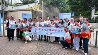 立法會選舉-李家誠落區宣傳選舉-恒地旗下The-Henderson多媒體外牆會播放投票信息