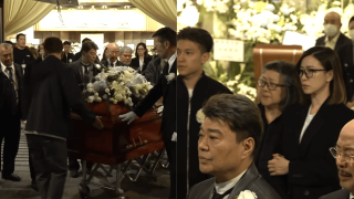許紹雄今日出殯-麥長青-苗僑偉-歐陽震華等扶靈-佘詩曼攙扶遺孀永別Benz雄