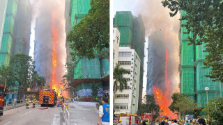 有片-大埔宏福苑三級火至少一人燒傷-多名住客需要協助逃生