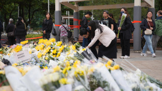 宏福苑五級火-圖輯-市民續到廣福休憩處獻花-盼逝者早日安息