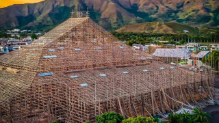 錦田鄉酬恩建醮五層樓高竹棚-獲健力士認證全球最大臨時竹構祭壇