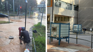 上水新運路爆水管影響多個屋苑-居民-或要跨區食飯做冬