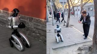 北京臘八節現科技祈福名場面-機器人-下跪揖禮-驚豔外國遊客