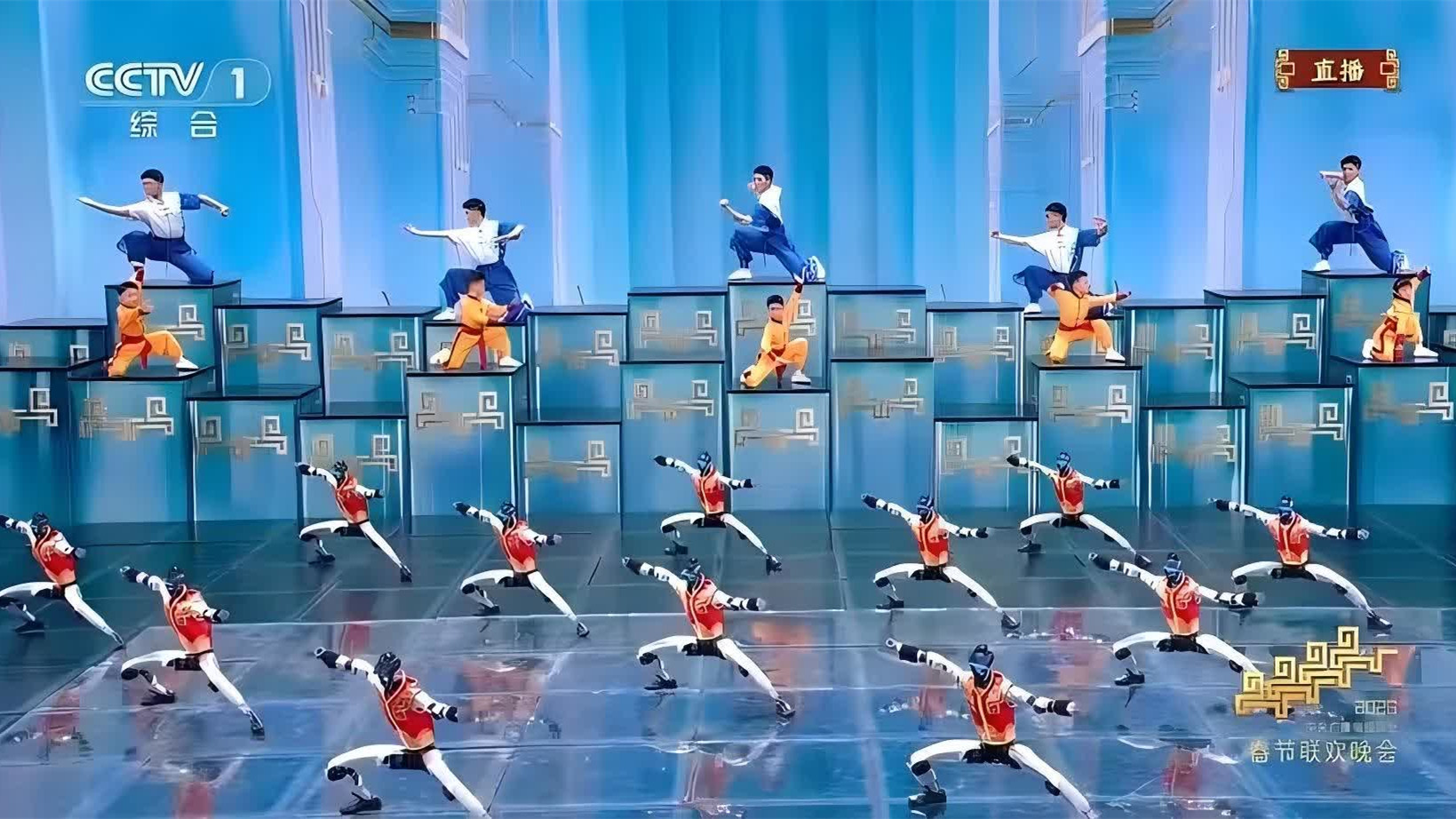 有片｜機械人集體打空翻耍雙節棍　央視春晚《武BOT》燃爆全場　