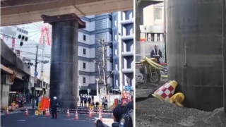 JR大阪站附近巨型水管突然-拔地而起--隆起18米無人受傷
