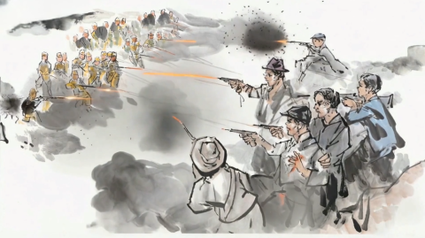 有片-60米國畫長卷-香港抗戰記憶-AI動畫化-展現港九大隊抗戰歷程