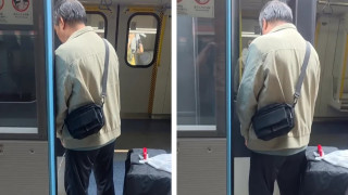 有片-熱話-男子羅湖站月台小便險被幕門夾-網民驚呼-見到條水柱