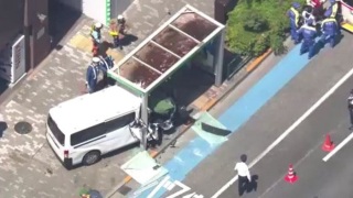 交通意外-東京澀谷客貨車失控衝向巴士站-五旬司機死亡