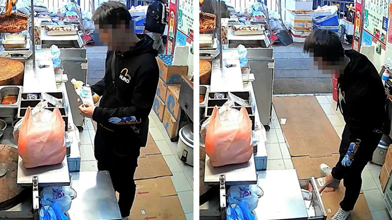 有片-筲箕灣燒臘舖天眼清楚拍下男賊偷錢-店主對因證據不足不起訴賊人感無奈