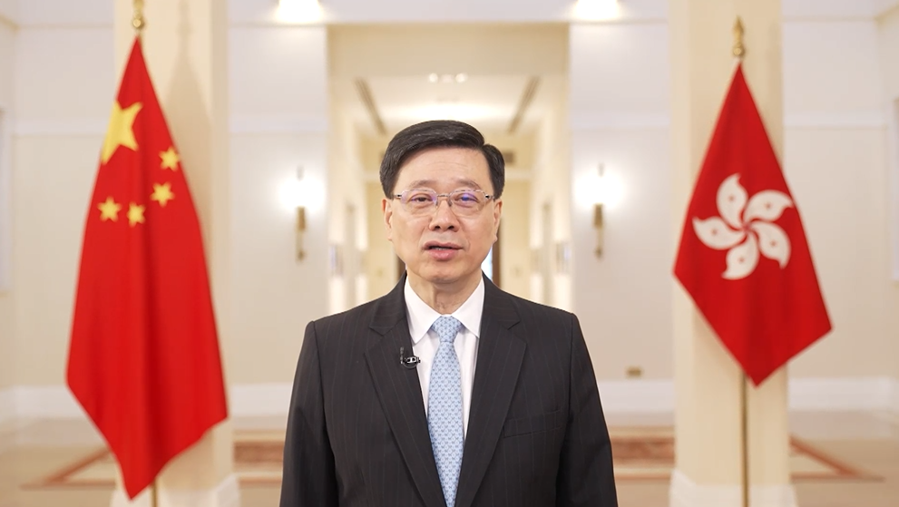 有片-李家超祝賀黎家盈參與神舟二十三號任務-感謝國家對香港支持信任