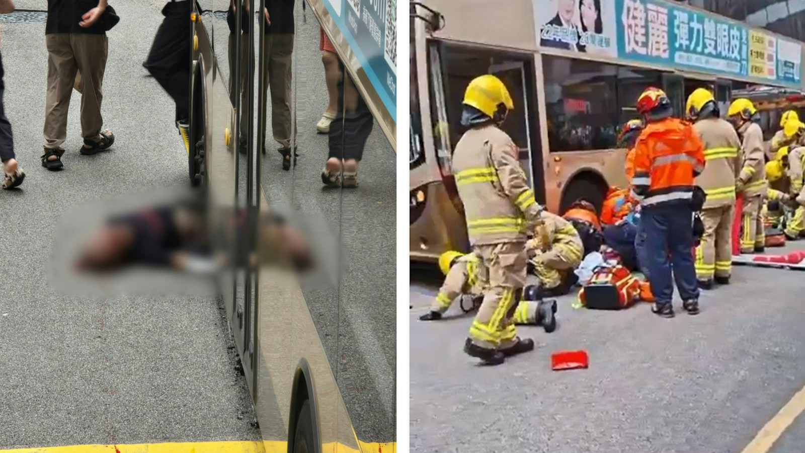 葵涌單車男捱九巴撞-捲車底重傷昏迷