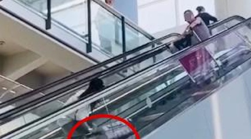 熱話-兩男女貪方便推大件行李車搭扶手電梯險象環生-網民--想謀殺就真