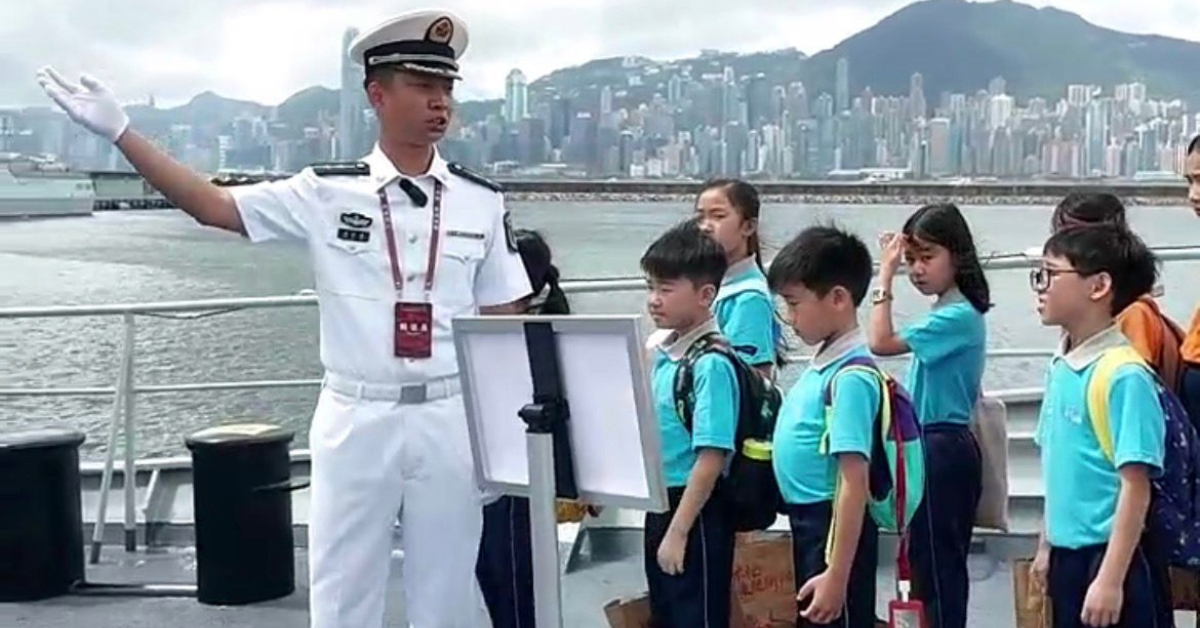 有片-青少年學生團體參觀南寧艦編隊-小學生興奮開心-好多嘢睇啊
