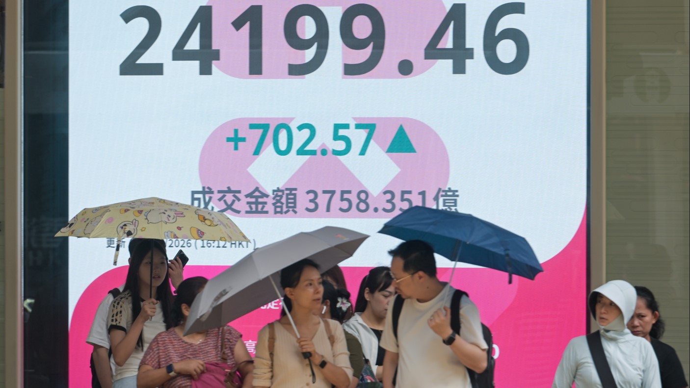 韓股陷技術熊市-港股追落後飆逾700點-阿里漲12-冠絕藍籌
