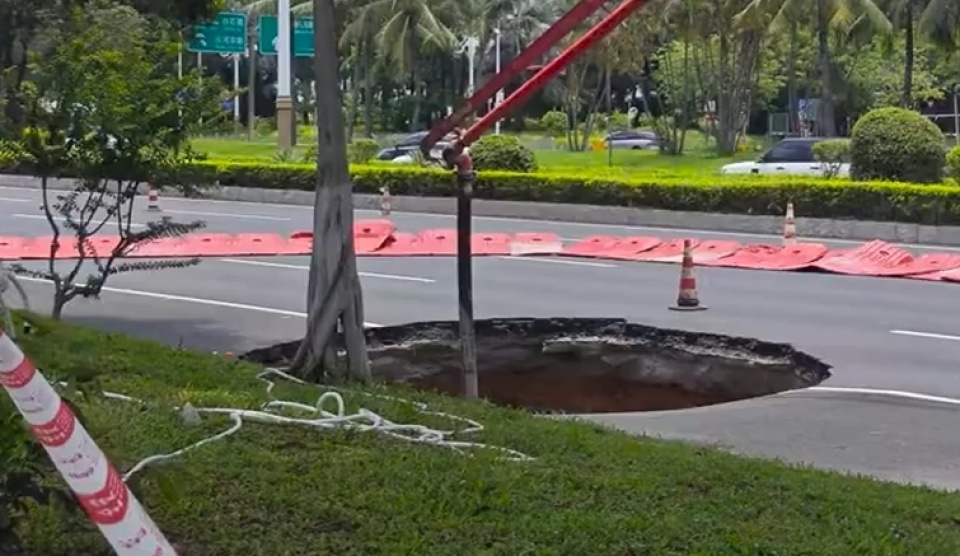 深圳地鐵-濱海大道地面塌陷區域已完成回填及加固-正分階段恢復通行