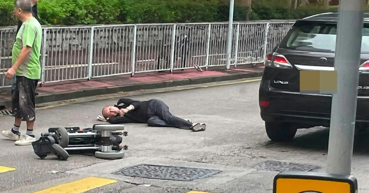 天水圍輪椅老翁過路遭私家車撞飛-頭部流血送院