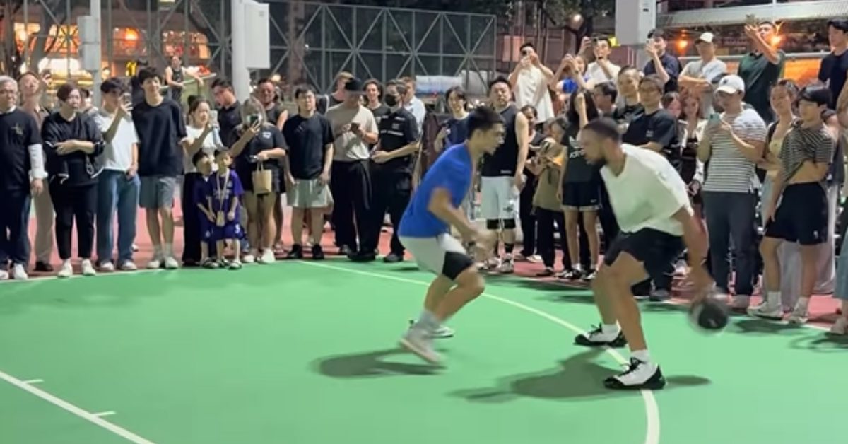有片-NBA球星Dillon-Brooks訪港-修頓與甲組球員及歌手鄧穎芝切磋