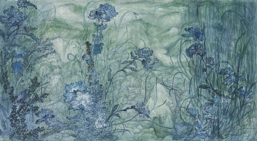 以山水筆墨入花間-彭康隆-迷路只為看花開-展近40件作品