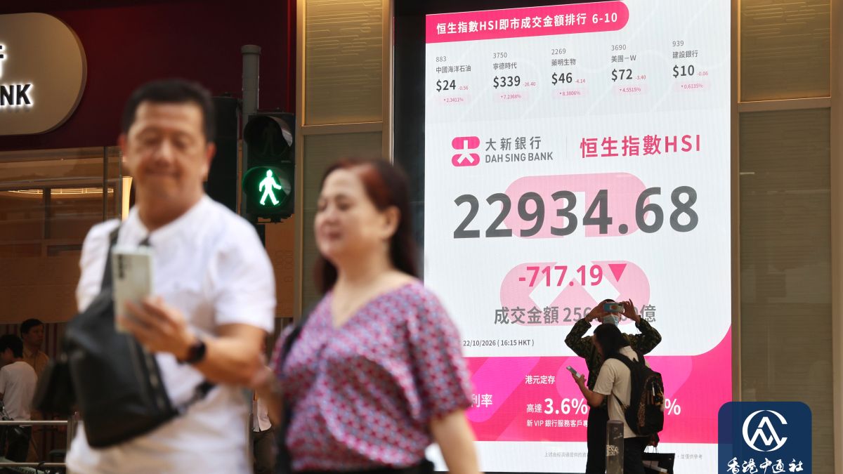 A股見熊市-恒指急挫717點穿兩萬三-阿里插逾6-失紅底