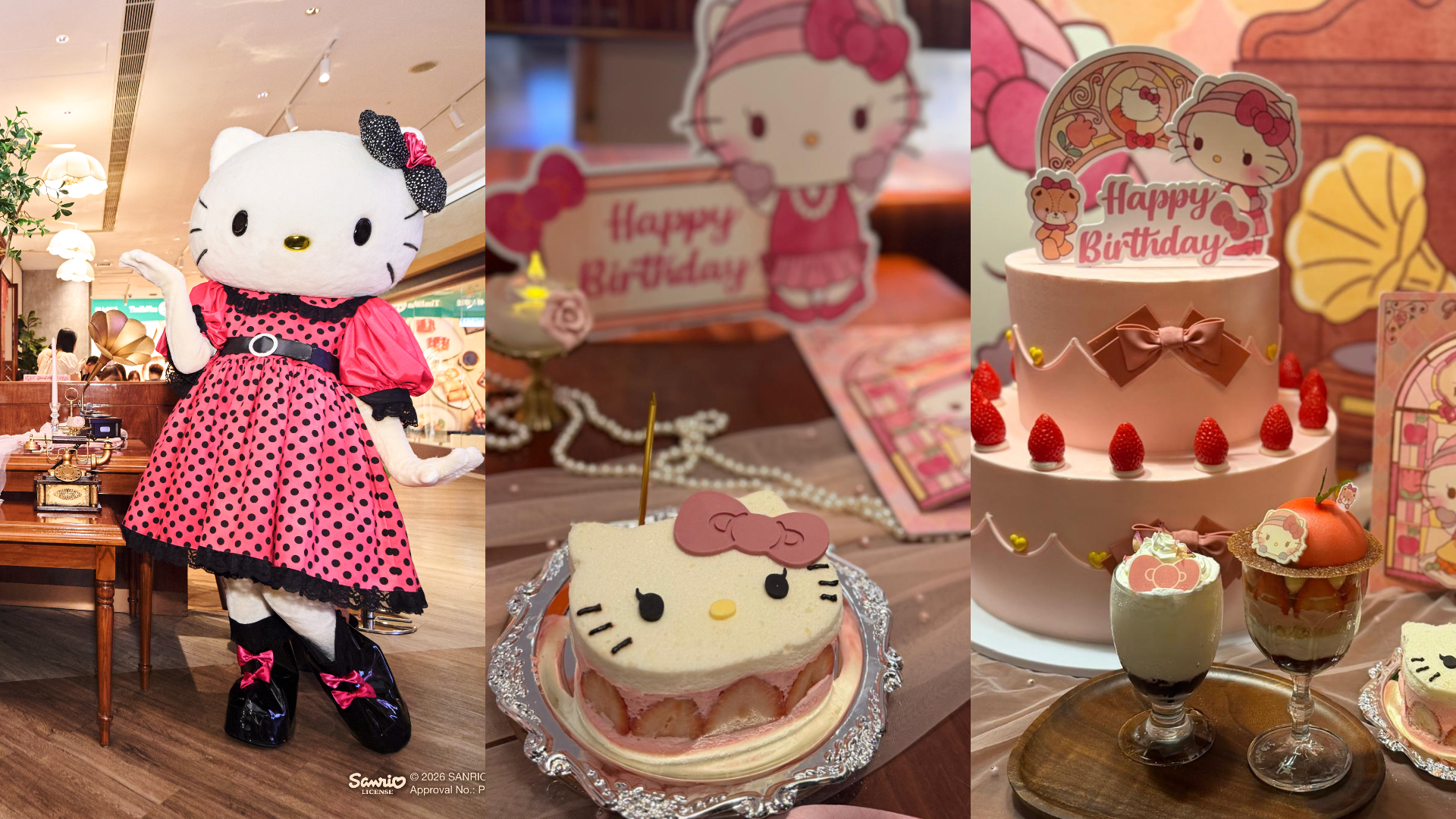 有片-尖沙咀Hello-Kitty限定主題餐廳-昭和復古風格-少女心甜品-限定慶典禮盒