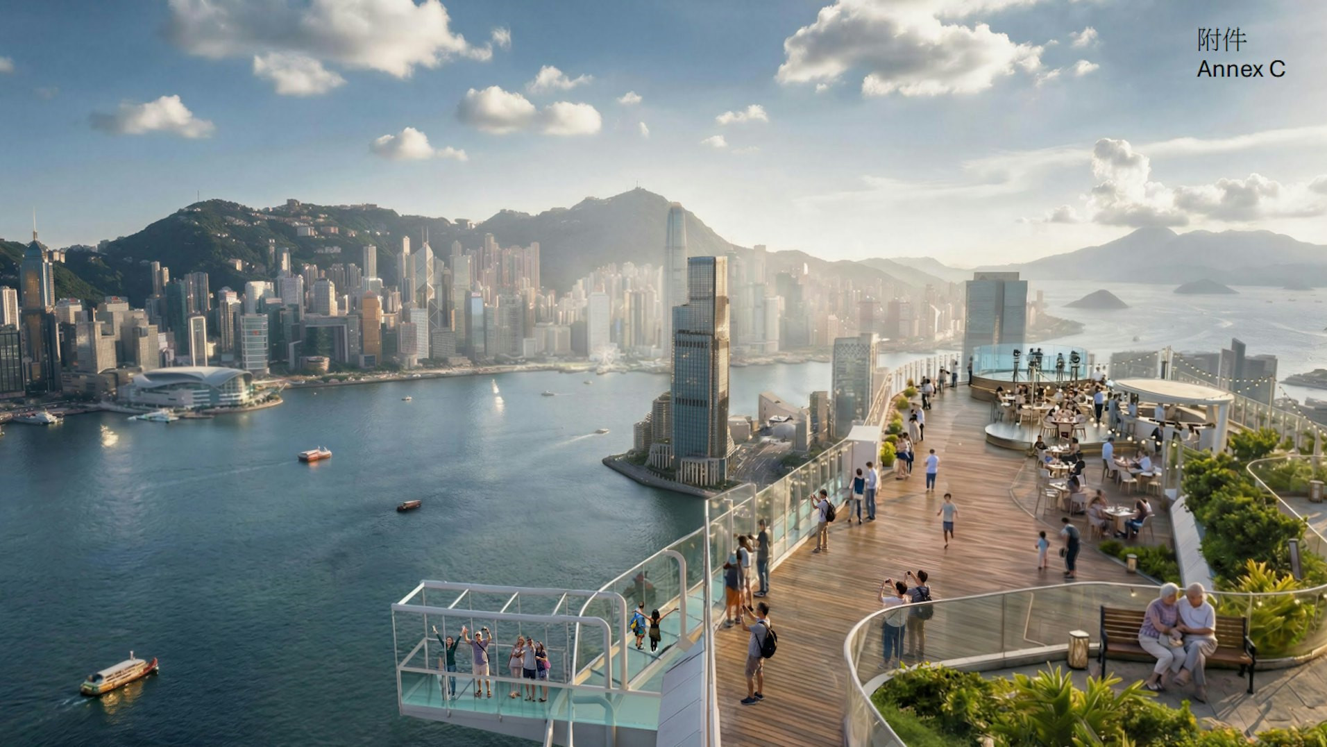 紅磡海濱擬建-雙子塔-地標-懸空觀景台飽覽維港景色