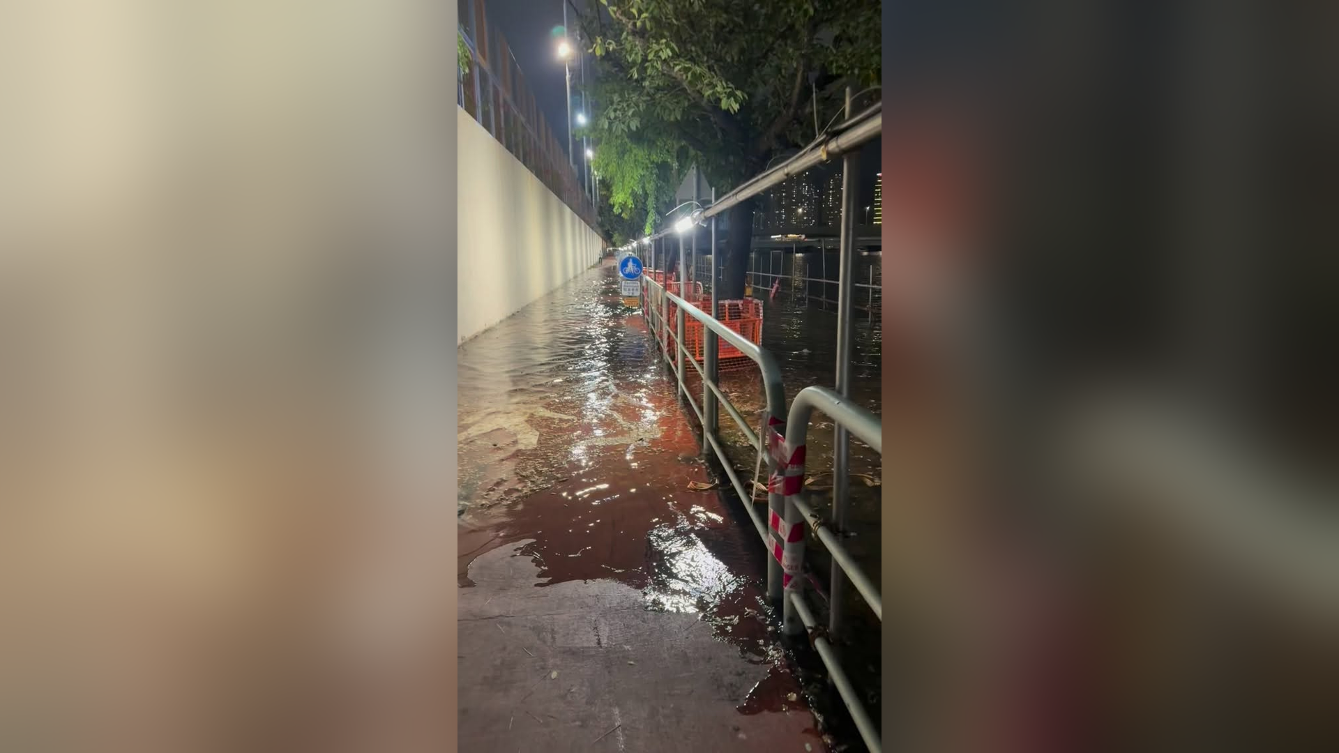 有片-天文大潮遇東北季候風潮位急升-沙田大埔多地低窪處水浸